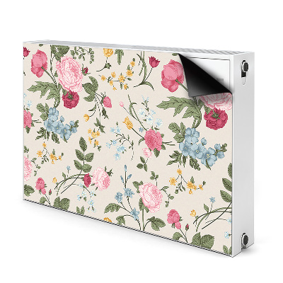 Magnetiskt radiatorskydd Färgglada blommor