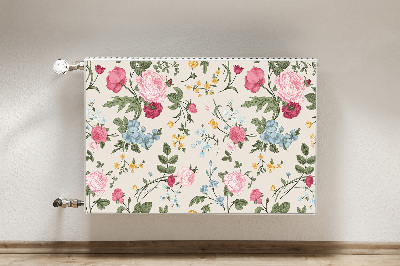 Magnetiskt radiatorskydd Färgglada blommor
