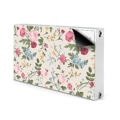 Magnetiskt radiatorskydd Färgglada blommor