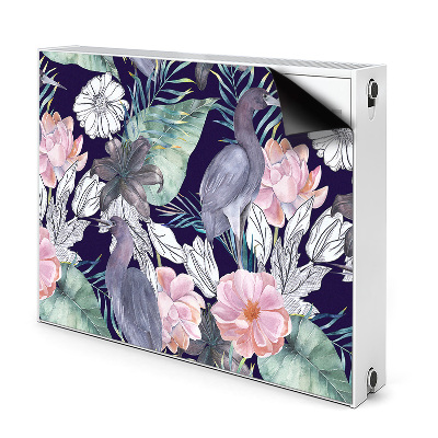Magnetiskt radiatorskydd Fåglar i blommor
