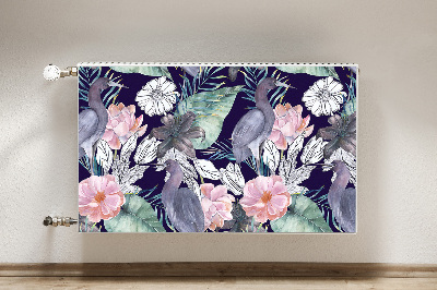 Magnetiskt radiatorskydd Fåglar i blommor