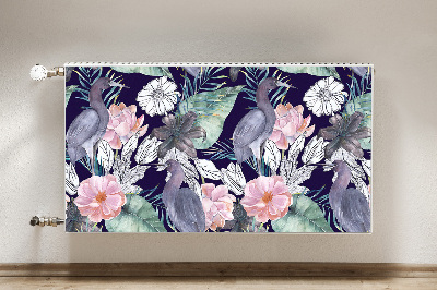 Magnetiskt radiatorskydd Fåglar i blommor