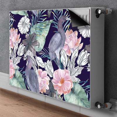 Magnetiskt radiatorskydd Fåglar i blommor