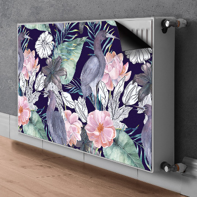 Magnetiskt radiatorskydd Fåglar i blommor
