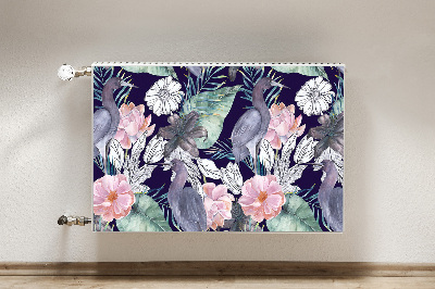 Magnetiskt radiatorskydd Fåglar i blommor