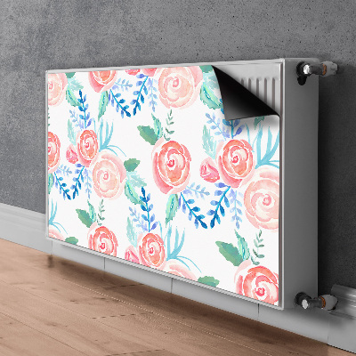 Magnetisk radiatorkåpa Ljusa blommor