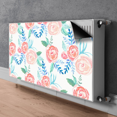 Magnetisk radiatorkåpa Ljusa blommor