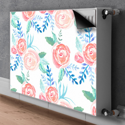 Magnetisk radiatorkåpa Ljusa blommor