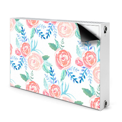 Magnetisk radiatorkåpa Ljusa blommor