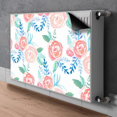 Magnetisk radiatorkåpa Ljusa blommor