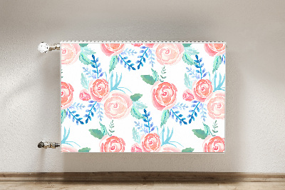 Magnetisk radiatorkåpa Ljusa blommor