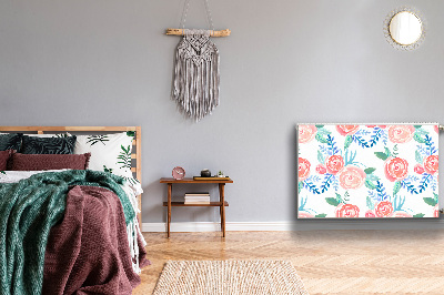 Magnetisk radiatorkåpa Ljusa blommor