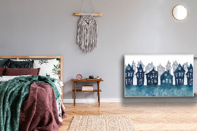 Magnetisk radiatorkåpa Stad på natten