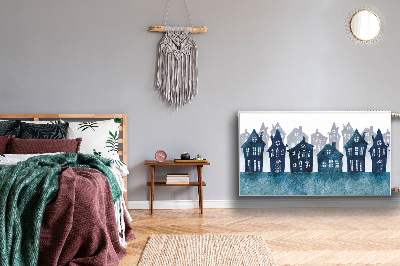 Magnetisk radiatorkåpa Stad på natten