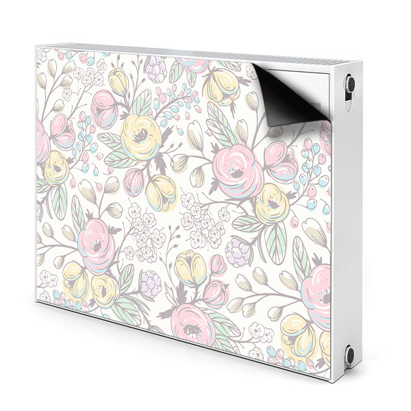 Magnetisk radiatorkåpa Färgglada blommor