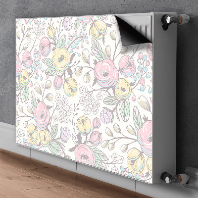 Magnetisk radiatorkåpa Färgglada blommor