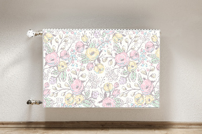 Magnetisk radiatorkåpa Färgglada blommor