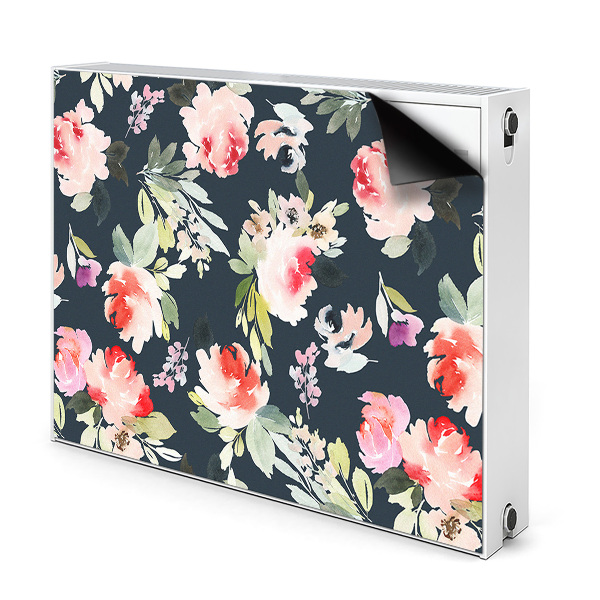 Magnetiskt radiatorskydd Målade blommor