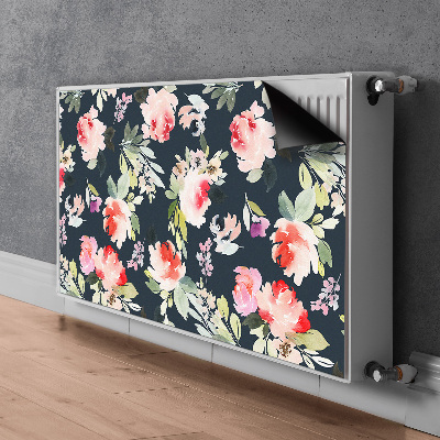 Magnetiskt radiatorskydd Målade blommor