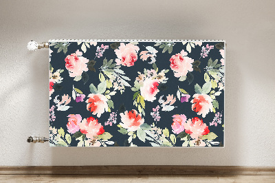 Magnetiskt radiatorskydd Målade blommor