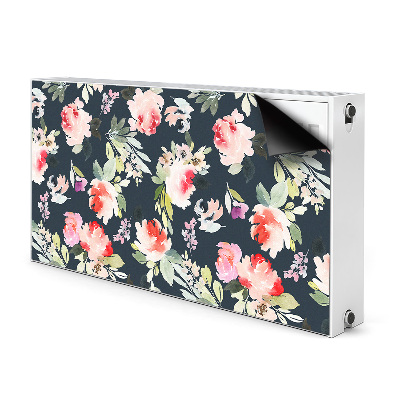 Magnetiskt radiatorskydd Målade blommor
