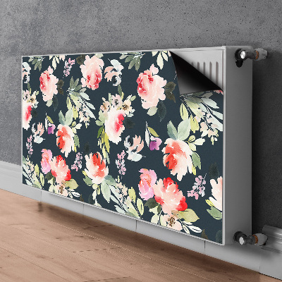Magnetiskt radiatorskydd Målade blommor