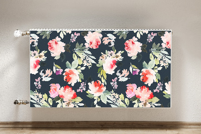 Magnetiskt radiatorskydd Målade blommor