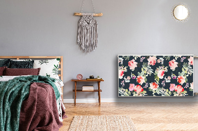 Magnetiskt radiatorskydd Målade blommor