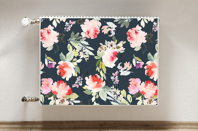 Magnetiskt radiatorskydd Målade blommor