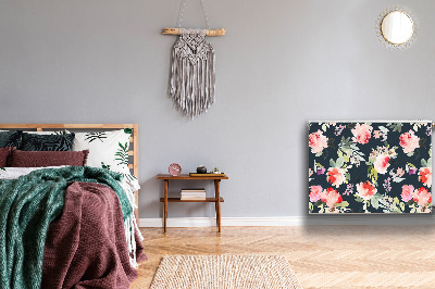 Magnetiskt radiatorskydd Målade blommor