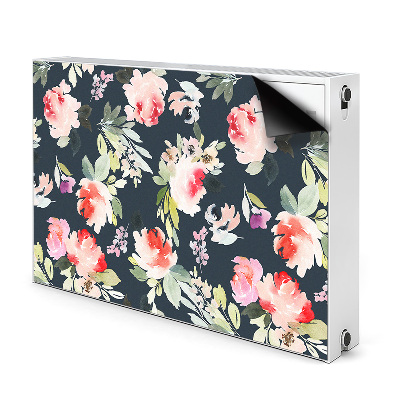 Magnetiskt radiatorskydd Målade blommor