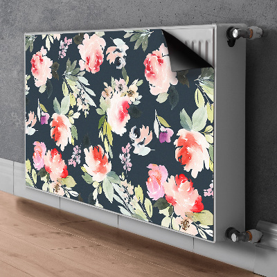 Magnetiskt radiatorskydd Målade blommor