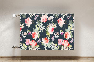 Magnetiskt radiatorskydd Målade blommor