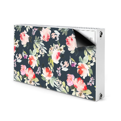 Magnetiskt radiatorskydd Målade blommor