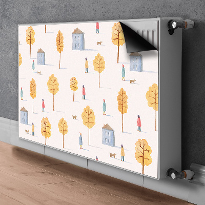 Magnetiskt radiatorskydd Hus bland träden