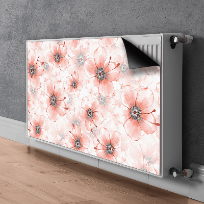Magnetisk radiatorkåpa Orange blommor