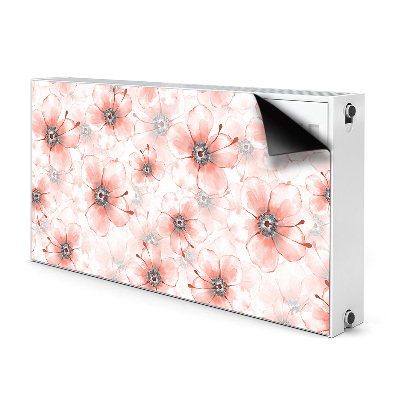 Magnetisk radiatorkåpa Orange blommor