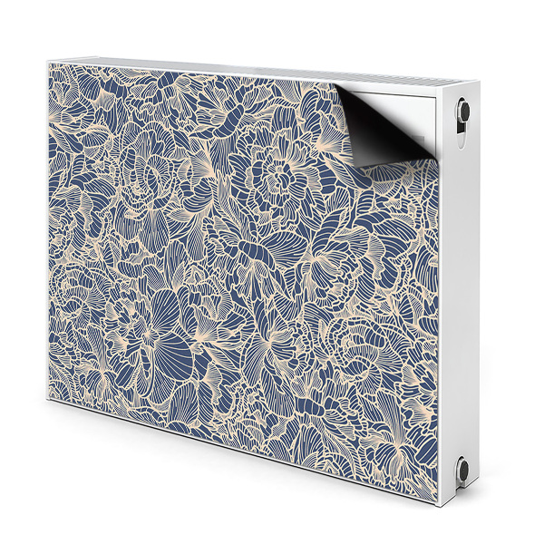 Magnetisk radiatorkåpa Blå blomma