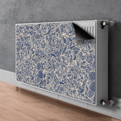 Magnetisk radiatorkåpa Blå blomma