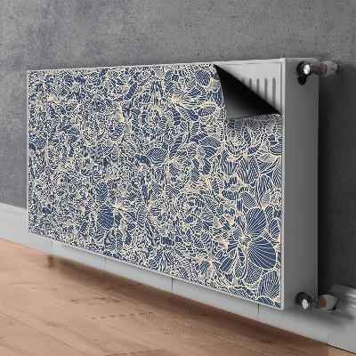 Magnetisk radiatorkåpa Blå blomma