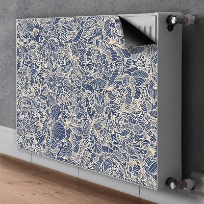 Magnetisk radiatorkåpa Blå blomma