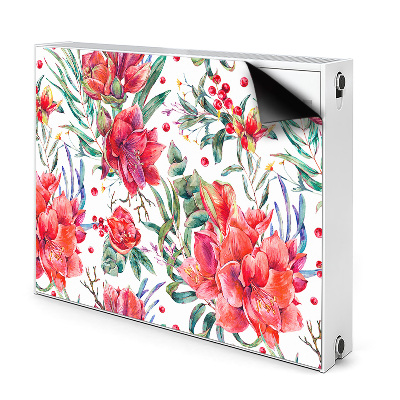 Magnetisk radiatorkåpa Röda blommor