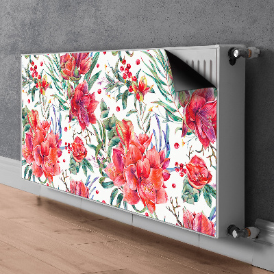 Magnetisk radiatorkåpa Röda blommor