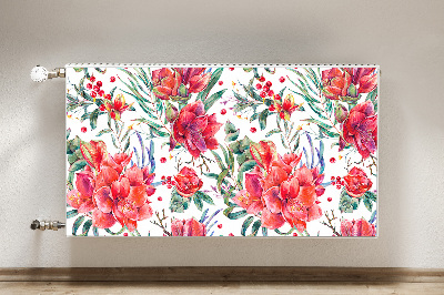 Magnetisk radiatorkåpa Röda blommor