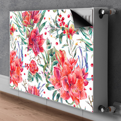 Magnetisk radiatorkåpa Röda blommor