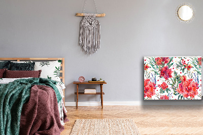 Magnetisk radiatorkåpa Röda blommor
