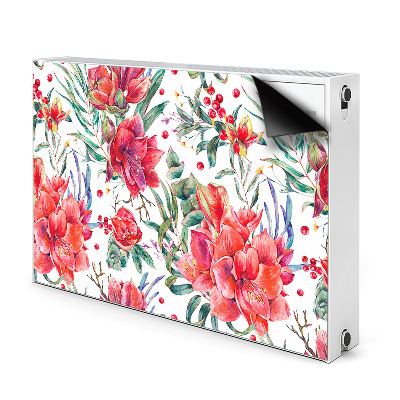 Magnetisk radiatorkåpa Röda blommor