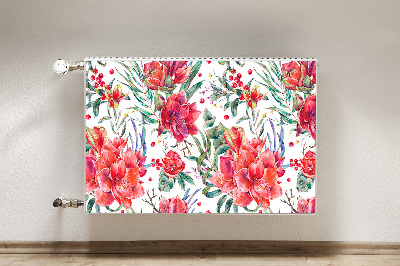 Magnetisk radiatorkåpa Röda blommor