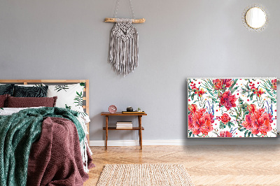 Magnetisk radiatorkåpa Röda blommor