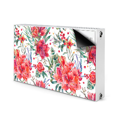 Magnetisk radiatorkåpa Röda blommor
